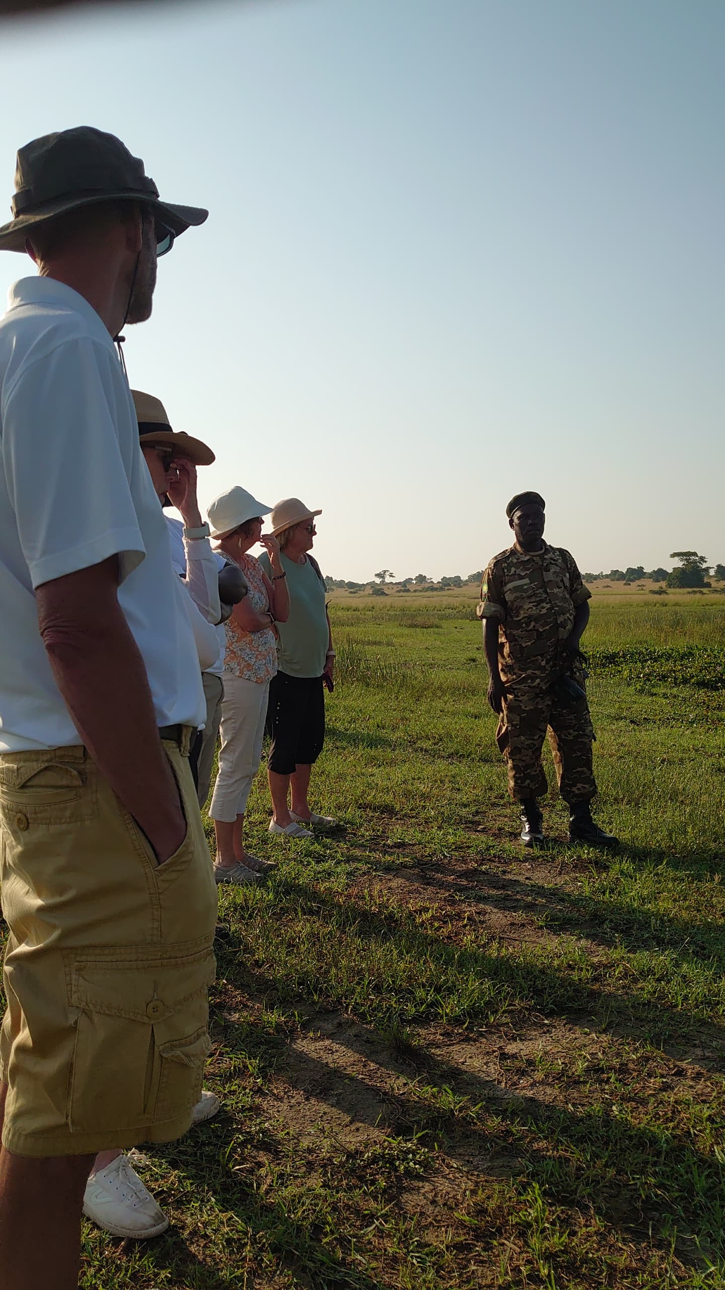 Breaks during a safari to view Giraffes on foot.